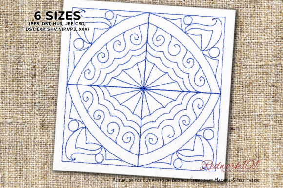 Abstract Pattern Redwork Embroidery Review