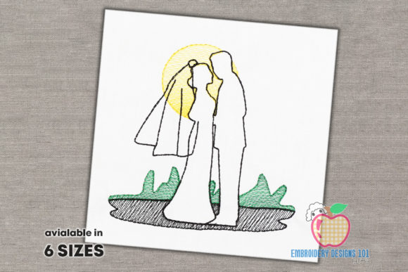 Bride and Groom in Love: A Perfect Holiday Embroidery
