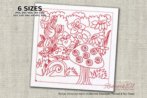 Butterfly with Flower Redwork Review