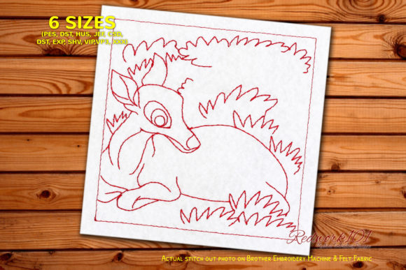 Charming Deer Sitting on Grass Design