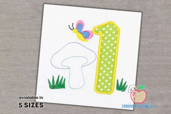 Cute Mushroom with Butterfly for Apparel