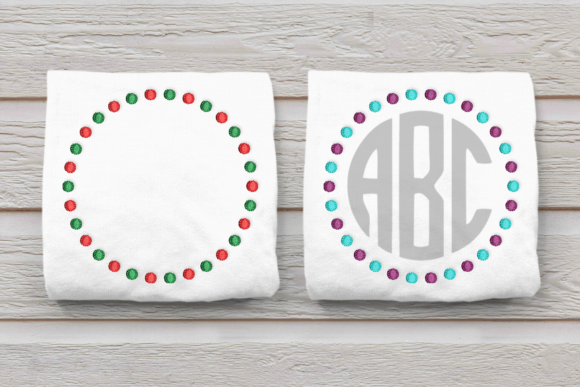 Dual Dot Round Monogram Frame: A Versatile Embroidery Design