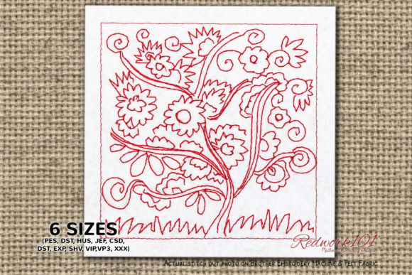 Flower Tree in Spring Redwork Review