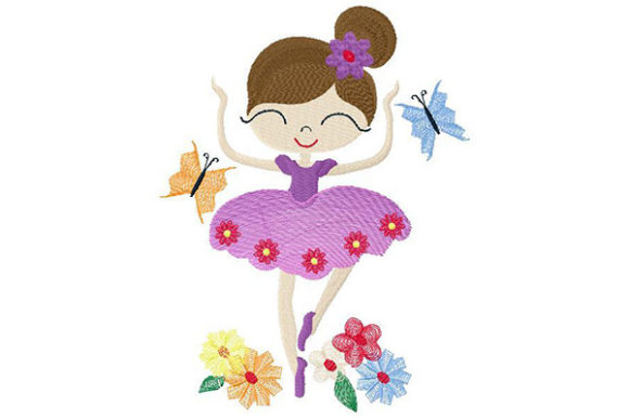 Girl Dancing with Butterflies: A Premium Embroidery Design