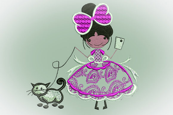 Girls and Pet Embroidery Design Review