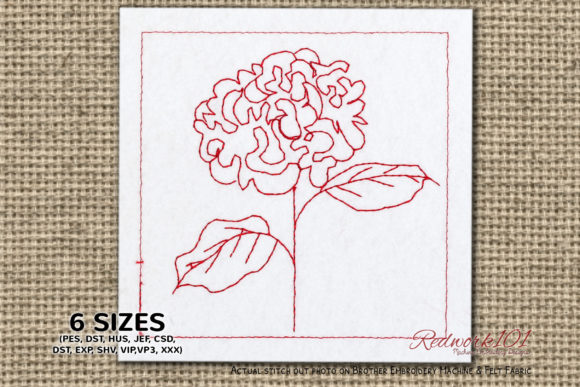 Hydrangea Flower Lineart: A Versatile Embroidery Design