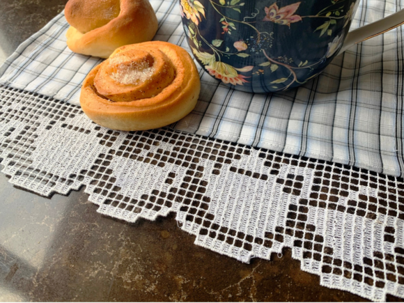 Lace Edging for Rustic Kitchen Towels