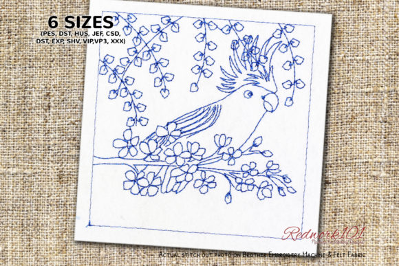 Parrot on Floral Branch Embroidery Review