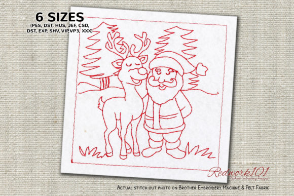 Santa Claus with Deer Lineart Design Review