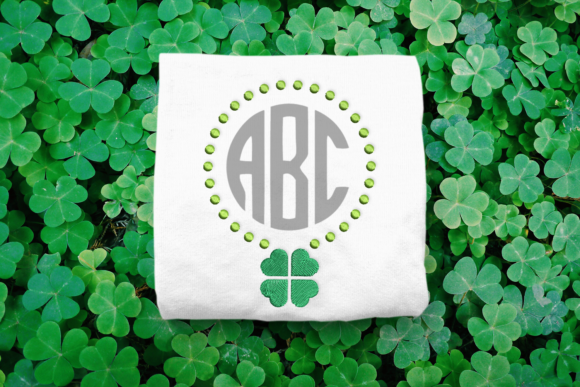 Shamrock Round Monogram Frame: A Charming Embroidery Design