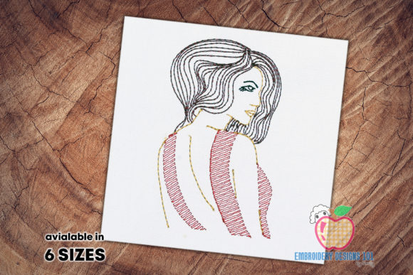 Stylish Young Woman: A Versatile Embroidery Design