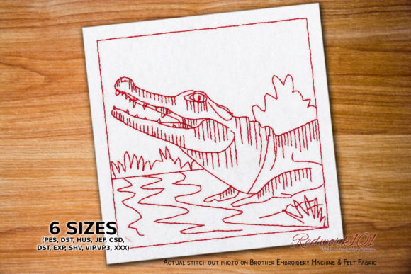 Wild Alligator Redwork: A Must-Have for Nature Fans