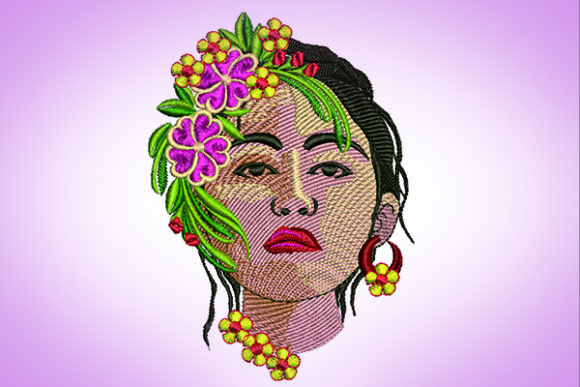 Woman and Flowers Embroidery Design Review